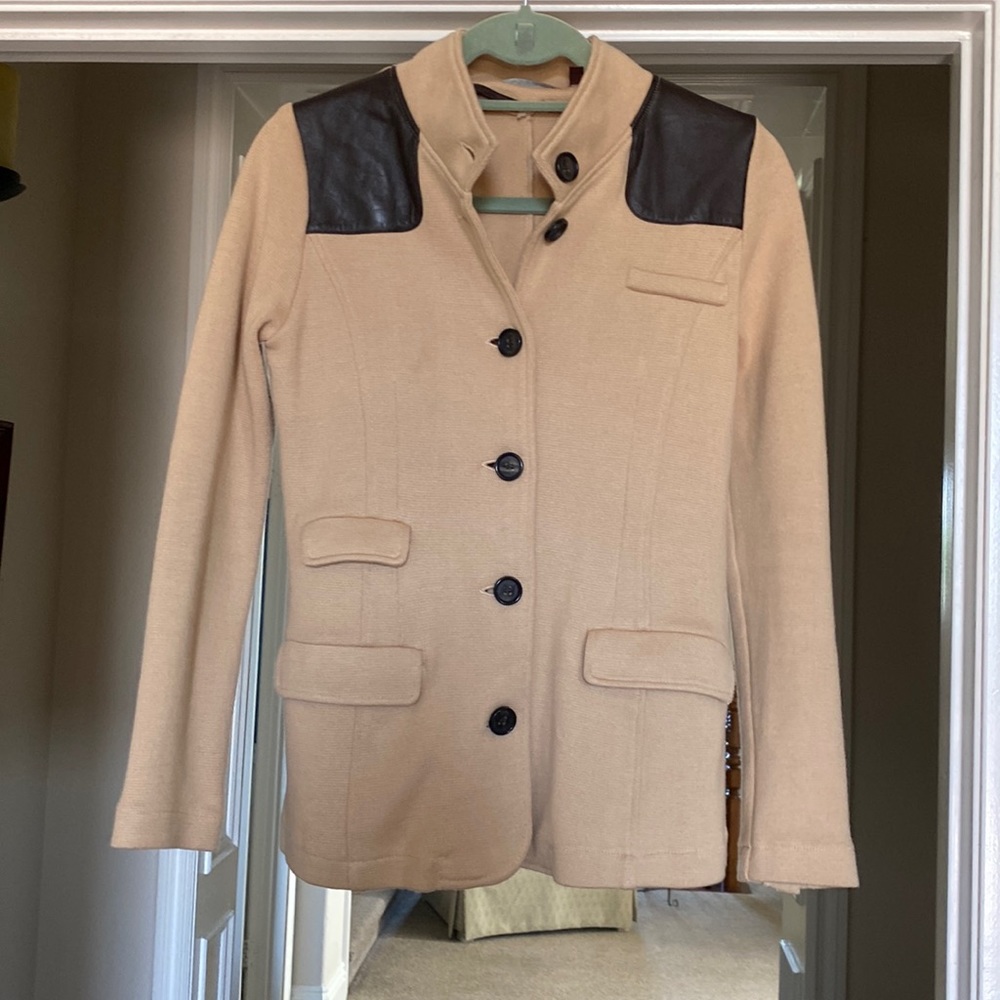 Dark cream jacket with leather